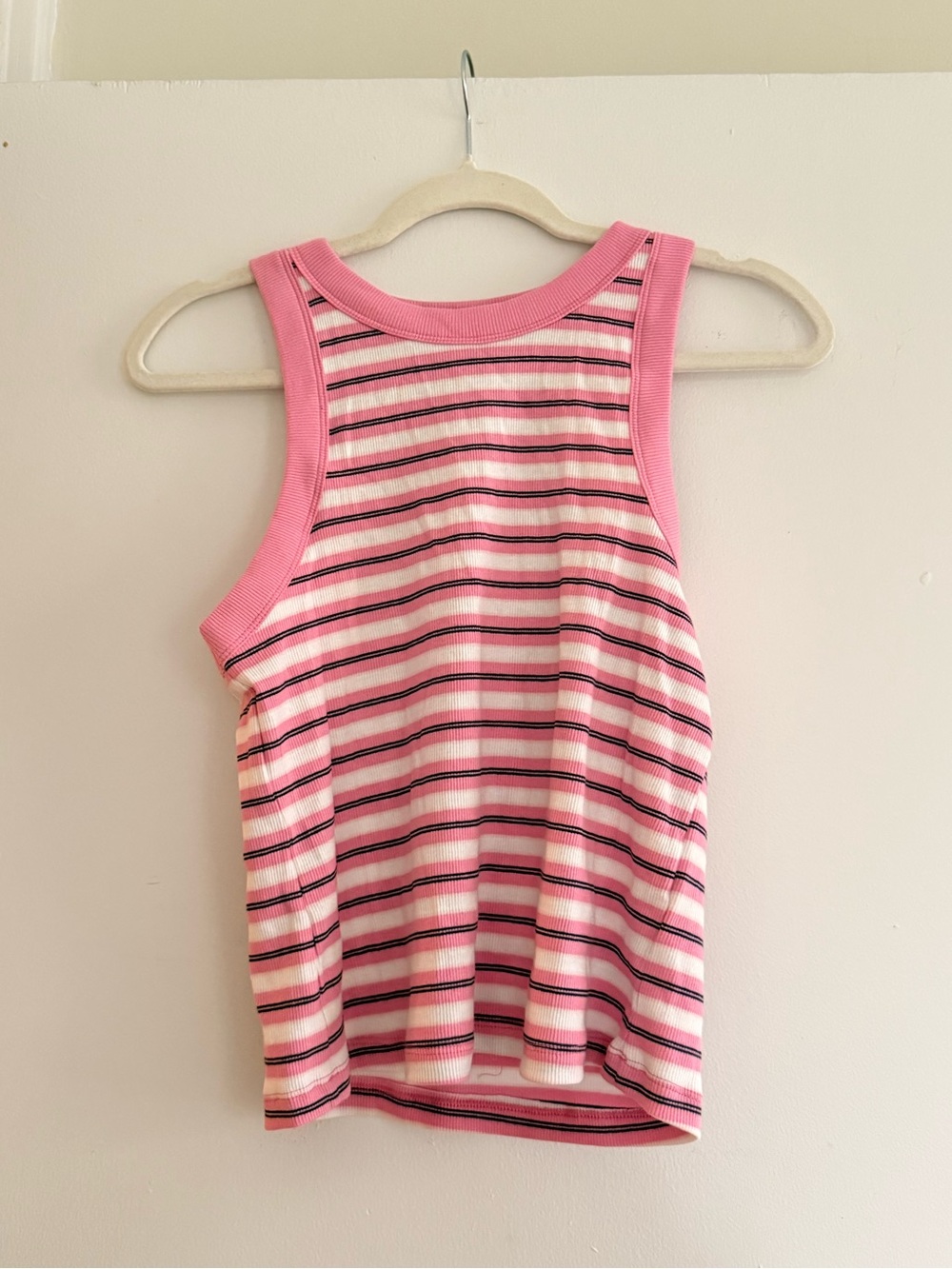 Old Navy Pink and White Striped Short Sleeve Tee
